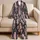 Blush Pink Distressed Brush Streaks Charcoal Abstract Loungewear for Relaxing Nights Satin Pajamas Set - 5