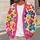 Colorful Retro Floral Motifs for Spring Getaways and Everyday Layering for Modern Women All-over Print Knitted Cardigan - 5