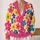 Colorful Retro Floral Motifs for Spring Getaways and Everyday Layering for Modern Women All-over Print Knitted Cardigan - 2