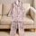 Pink Peony Floral Botanical Motif for Cozy Lounging, Romantic Bedtime Gift for Women Satin Pajamas Set - 5