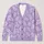 Lavender White Leaf Botanical Everyday Layering Style For Plus Size Women, Fall Comfort All-over Print Knitted Cardigan - 1
