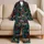 Leopard Jungle Botanical Tropical Leaves Cozy Nighttime Lounge Gift For Women Plus Size Satin Pajamas Set - 5