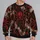 Crimson Spiderweb And Black-And-Tan Arachnid Motifs For Alternative Streetwear All-over Print Knitted Sweater - 2