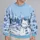 Snowman Cat in a Snowy Mountain Village for Cozy Christmas Holiday Celebrations All-over Print Knitted Sweater - 2