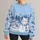 Snowman Cat in a Snowy Mountain Village for Cozy Christmas Holiday Celebrations All-over Print Knitted Sweater - 1