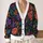 Jewel Tone Botanical Florals For Vintage Layering, Everyday Wear, And Nature Lovers All-over Print Knitted Cardigan - 2