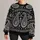 Black And Ivory Paisley Motifs For Autumn Outings And Relaxed Bohemian Everyday Style All-over Print Knitted Sweater - 1