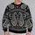 Black And Ivory Paisley Motifs For Autumn Outings And Relaxed Bohemian Everyday Style All-over Print Knitted Sweater - 2