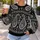 Black And Ivory Paisley Motifs For Autumn Outings And Relaxed Bohemian Everyday Style All-over Print Knitted Sweater - 5