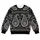 Black And Ivory Paisley Motifs For Autumn Outings And Relaxed Bohemian Everyday Style All-over Print Knitted Sweater - 4