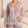 Cute Cat Faces Blush Pink Bedtime Lounge Gift for Cat Lovers Women Adults Cozy Home Satin Pajamas Set - 1