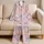 Cute Cat Faces Blush Pink Bedtime Lounge Gift for Cat Lovers Women Adults Cozy Home Satin Pajamas Set - 5