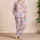 Cute Cat Faces Blush Pink Bedtime Lounge Gift for Cat Lovers Women Adults Cozy Home Satin Pajamas Set - 4