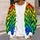 Vibrant Rainbow Twisted Ribbon Texture Colorblock Casual Everyday Layering Style for Women All-over Print Knitted Cardigan - 5