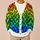 Vibrant Rainbow Twisted Ribbon Texture Colorblock Casual Everyday Layering Style for Women All-over Print Knitted Cardigan - 6