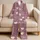 Dusty Mauve Heart Motif Romantic Cozy Gift Idea for Valentine's Day Couple Lovers Satin Pajamas Set - 5