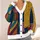 Colorful Denim Mosaic Layers With Bohemian Texture For Relaxed Everyday Style Women All-over Print Knitted Cardigan - 4