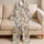 Vintage Botanical Patchwork Floral Loungewear for Relaxed Weekend Mornings, Women Satin Pajamas Set - 5