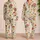 Vintage Floral Garden With Dragonflies For Elegant Lounging And Women's Relaxed Nights Satin Pajamas Set - 2