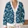 Vintage Ocean Wave Swirls for Relaxed Coastal Everyday Layering and Streetwear Style All-over Print Knitted Cardigan - 2