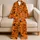 Vibrant Pumpkin Witch Hat Bat Halloween Sleepwear Set For Cozy Festive Nights At Home Satin Pajamas Set - 5