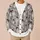 White Cat Rose Motif Casual Layering Style for Everyday Fall and Winter Weekend Outfits All-over Print Knitted Cardigan - 6