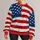 Bold Red, White And Blue Flag Motif For Holiday Events, Parades And Everyday Wear All-over Print Knitted Sweater - 1