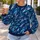 Navy Cyan Diagonal Brushstrokes for Urban Casualwear and Everyday Street Style for Men All-over Print Knitted Sweater - 5