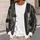 Black Taupe Geometric Patchwork Motifs for Casual Layering and Everyday Men's Streetwear All-over Print Knitted Cardigan - 5