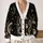 Celestial Moon Snake Medallion for Casual Layering and Nighttime Streetwear Style All-over Print Knitted Cardigan - 2