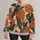 Tropical Terracotta And Forest Green Leaves For Relaxed Everyday Getaways All-over Print Knitted Sweater - 1