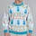 Blue Holiday Telephone Booth And Snowy Figures For Festive Party Celebrations Unisex All-over Print Knitted Sweater - 2