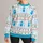 Blue Holiday Telephone Booth And Snowy Figures For Festive Party Celebrations Unisex All-over Print Knitted Sweater - 1