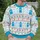 Blue Holiday Telephone Booth And Snowy Figures For Festive Party Celebrations Unisex All-over Print Knitted Sweater - 6