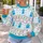 Blue Holiday Telephone Booth And Snowy Figures For Festive Party Celebrations Unisex All-over Print Knitted Sweater - 5