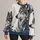 Silver Gray Wolf and Blue Feathers for Nature Lovers and Woodland Adventures All-over Print Knitted Sweater - 1