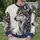 Silver Gray Wolf and Blue Feathers for Nature Lovers and Woodland Adventures All-over Print Knitted Sweater - 6