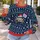 Santa Hat Spider With Free Hugs Sign for Festive Holiday Parties and Winter Cheer All-over Print Knitted Sweater - 5