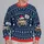 Santa Hat Spider With Free Hugs Sign for Festive Holiday Parties and Winter Cheer All-over Print Knitted Sweater - 2