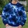 Electric Blue Storm Clouds and Lightning for Bold Casual Wear and Dramatic Everyday Style All-over Print Knitted Sweater - 6