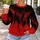 Black And Crimson Distressed Ink Texture For Bold Streetwear And Everyday Casual Style All-over Print Knitted Sweater - 5