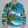 Tropical Palm Beach and Mountain Escape for Sunny Coastal Getaways and Island Holidays All-over Print Knitted Sweater - 2