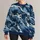 Abstract Navy And Slate Blue Waves For Relaxed Autumn Outings And Everyday Casual Wear All-over Print Knitted Sweater - 1