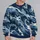 Abstract Navy And Slate Blue Waves For Relaxed Autumn Outings And Everyday Casual Wear All-over Print Knitted Sweater - 2