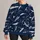 Navy White Abstract Brushstrokes For Everyday Streetwear And Creative Casual Style All-over Print Knitted Sweater - 1