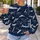 Navy White Abstract Brushstrokes For Everyday Streetwear And Creative Casual Style All-over Print Knitted Sweater - 5
