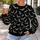 Flying Bat Motif for Autumn Nights, Gothic Streetwear and Halloween Gatherings All-over Print Knitted Sweater - 5