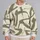 Ivory Khaki Abstract Brushstrokes for Creative Weekends and Everyday Streetwear All-over Print Knitted Sweater - 2