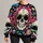 Colorful Cosmic Skull Collage for Festivals, Parties and Bold Streetwear Fans All-over Print Knitted Sweater - 1