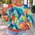 Rainbow Geometric Color Blocking for Creative Everyday Style and Casual Weekend Wear All-over Print Knitted Sweater - 5